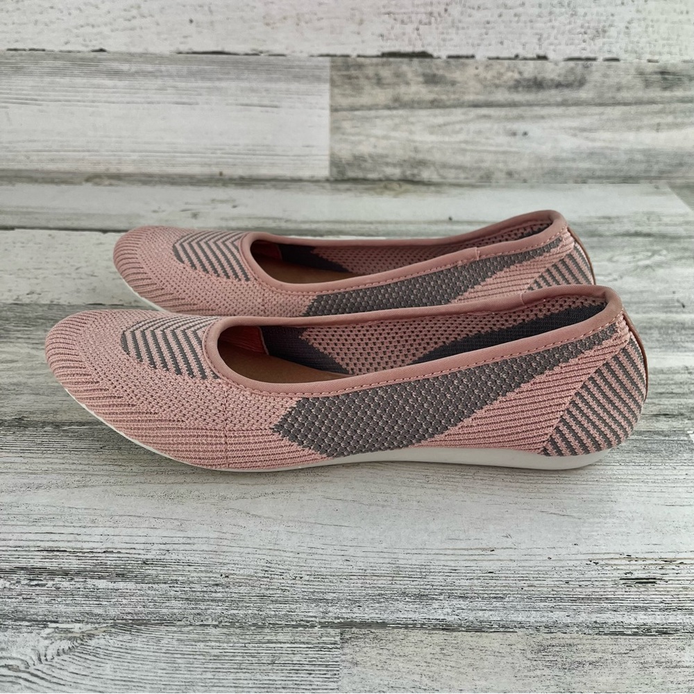 STEVEN Natural Comfort Beck Grey Blush Pink Ballet Flat Shoes 7.5